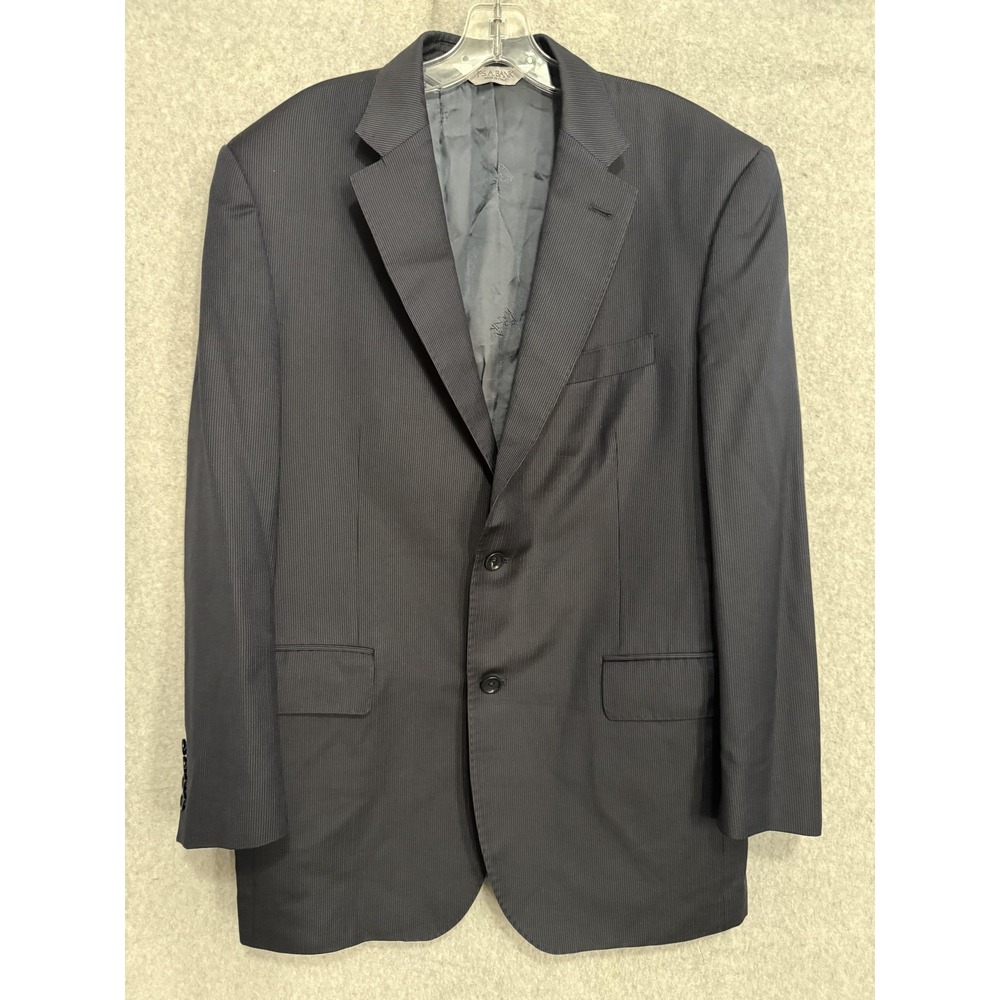 Jos. A. Bank Signature Suit Jacket Mens 40 Blue Wool Pinstripe 2 Button Italy